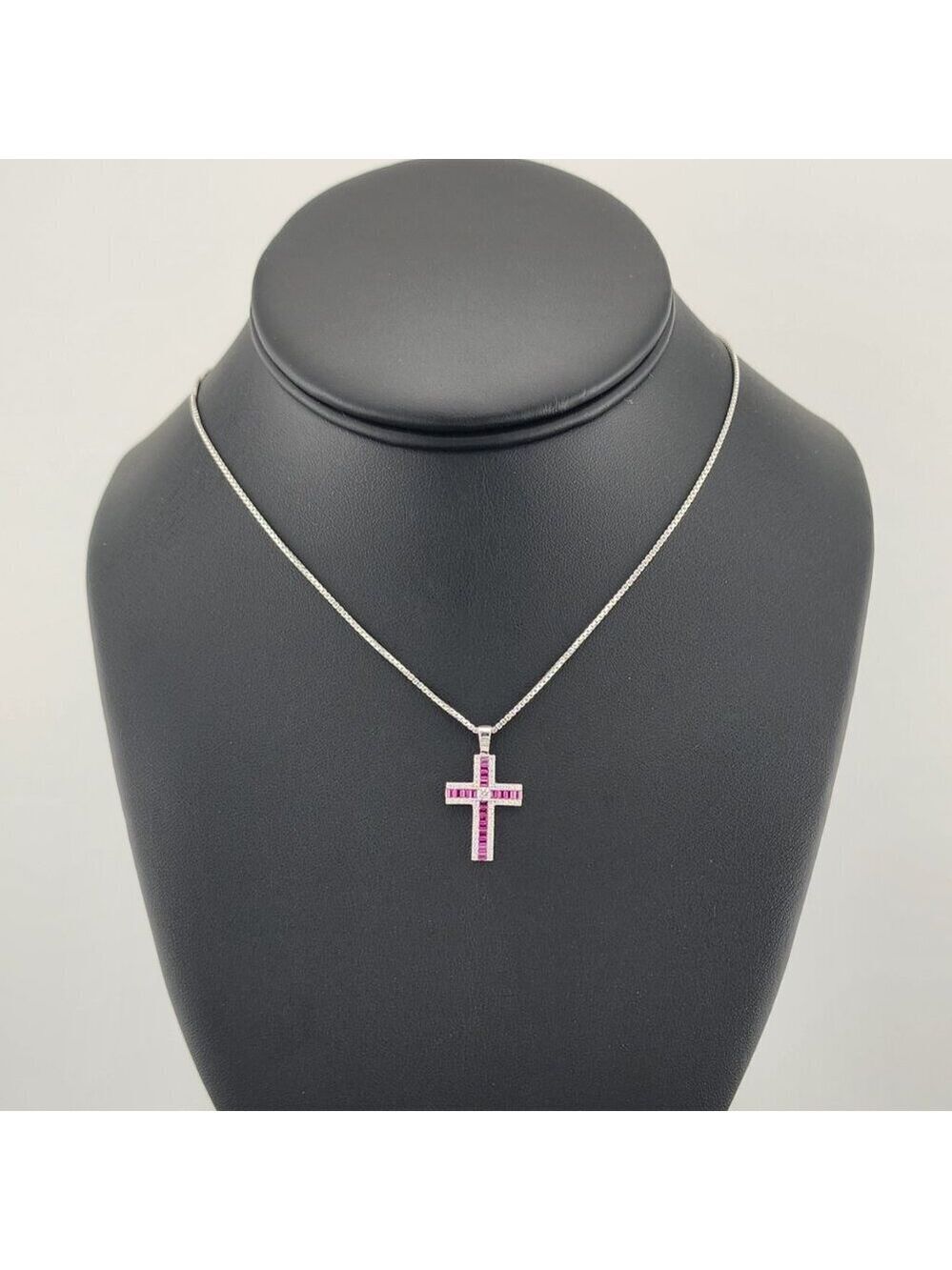 925 Sterling Silver Pink Gemstone Cross Necklace – Timeless & Spiritual